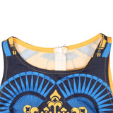 Printed Women's Round Neck Sleeveless Dress With African Style