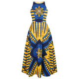 Printed Women's Round Neck Sleeveless Dress With African Style