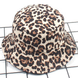 Leopard-Print Fisherman Hat On Both Sides, Spring And Summer Outing Cotton Sun Hat