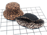Leopard-Print Fisherman Hat On Both Sides, Spring And Summer Outing Cotton Sun Hat