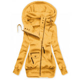 Stitched Drawstring Hooded Slim Fashion Jacket