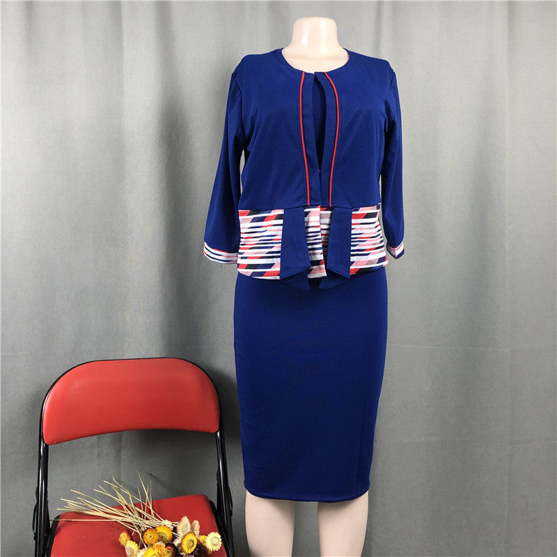 African Fashion Lady Plus Size Two-Piece Set Coat Dress 4xl