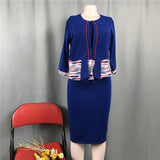 African Fashion Lady Plus Size Two-Piece Set Coat Dress 4xl