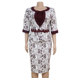 African Womans Print Stitching Water-Soluble Lace Suit