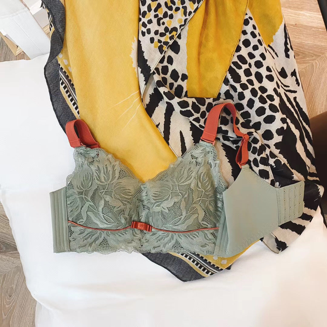 High Quality Latex Lace One Piece Seamless Underwear Ladies Ultra-thin Adjustable Sports Gather Bra