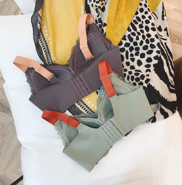 High Quality Latex Lace One Piece Seamless Underwear Ladies Ultra-thin Adjustable Sports Gather Bra