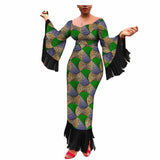 New Style Hot-Selling African Ethnic Printing Batik Cotton Plus Size Fringed Dress