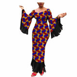 New Style Hot-Selling African Ethnic Printing Batik Cotton Plus Size Fringed Dress