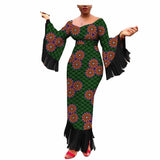 New Style Hot-Selling African Ethnic Printing Batik Cotton Plus Size Fringed Dress