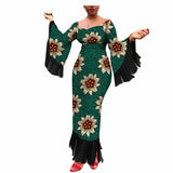 New Style Hot-Selling African Ethnic Printing Batik Cotton Plus Size Fringed Dress