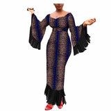 New Style Hot-Selling African Ethnic Printing Batik Cotton Plus Size Fringed Dress
