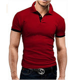 Men Tee Polo-Shirt Shorts-Sleeve Business Stritching MTP129 Men's Luxury Summer Covrlge