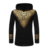 African Turk Chief Printed Long Sleeve Jacket With Arc Hem