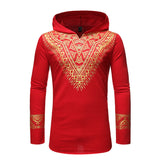 African Turk Chief Printed Long Sleeve Jacket With Arc Hem