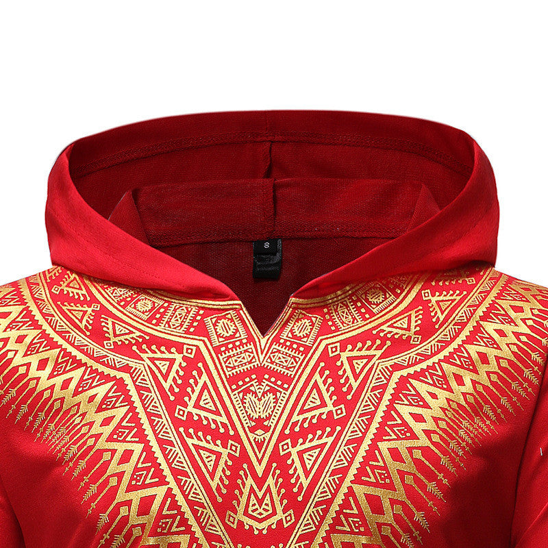 African Turk Chief Printed Long Sleeve Jacket With Arc Hem