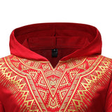 African Turk Chief Printed Long Sleeve Jacket With Arc Hem
