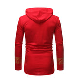 African Turk Chief Printed Long Sleeve Jacket With Arc Hem