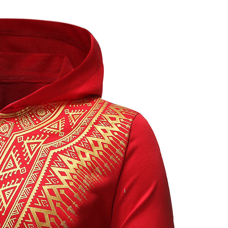 African Turk Chief Printed Long Sleeve Jacket With Arc Hem