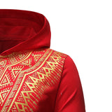 African Turk Chief Printed Long Sleeve Jacket With Arc Hem