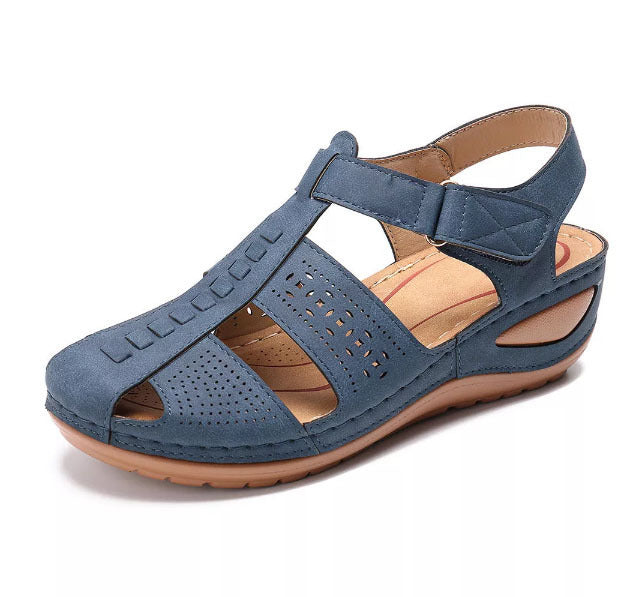 Foreign Trade Sandals,Large Size Women Outer Pierced Shoes, Women Shoes, Summer Fashion Mid-Heel Soft Women Sandals