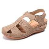 Foreign Trade Sandals,Large Size Women Outer Pierced Shoes, Women Shoes, Summer Fashion Mid-Heel Soft Women Sandals