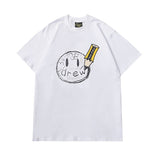 Hand-Painted Tee Justin Bieber With Smiley Face Pencil Sketch T-Shirt