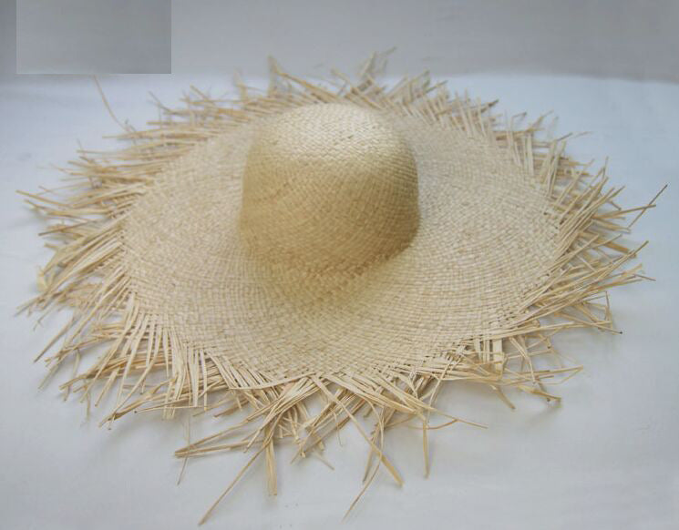NEW Handmade Women Straw Sun Hats Large Wide Brim Gilrs High Quality Natural Raffia Panama Beach Straw Sun Caps For Holiday