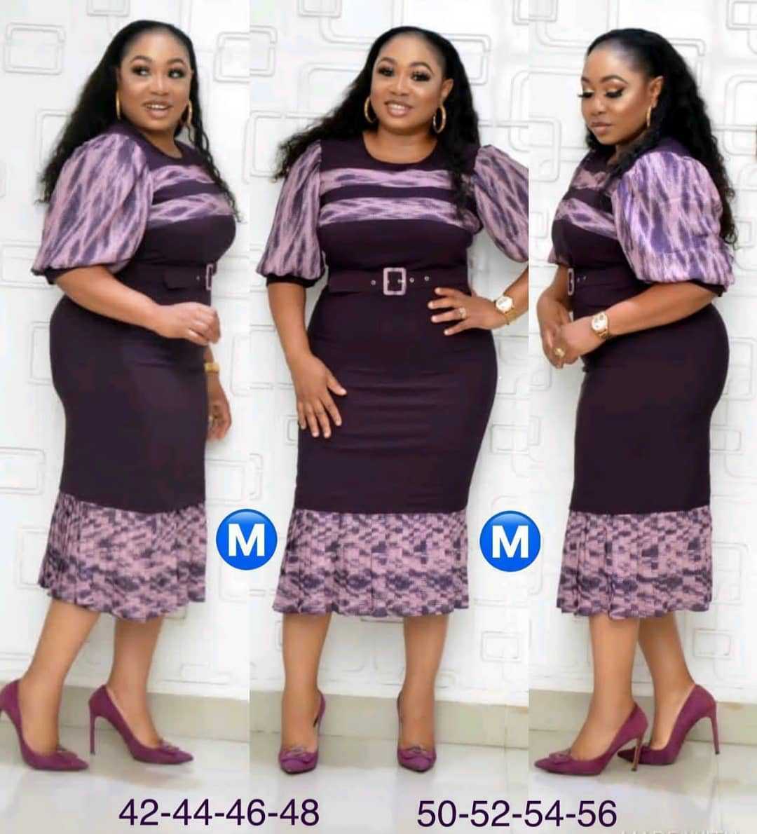 Cross-border African fashion women's wear mom printed stitching belt lady embossed hem dress