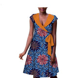 New Style Hot-Selling African Ethnic Printing Batik Cotton Plus Size Fashion Dress