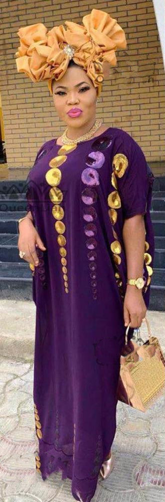 New African Loose Design 2-piece Chiffon Long sleeve Da