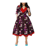 Explosive African Ethnic Double-Sided Printing Export Batik Cotton Dress