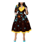 Explosive African Ethnic Double-Sided Printing Export Batik Cotton Dress