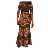 African Printed Short Sleeve Women'S Cotton Dress