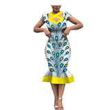 New Style African Ethnic Characteristic Batik Printed Cotton Dress Dress Skirt