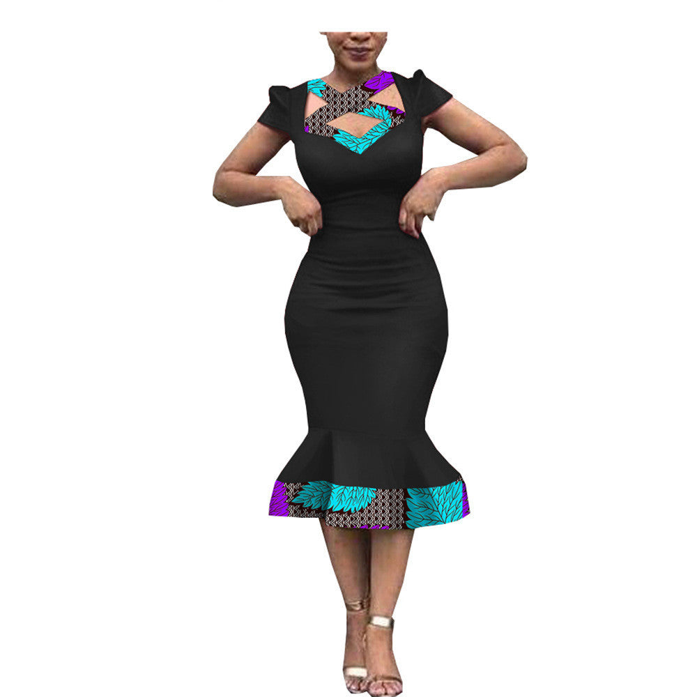 New Style African Ethnic Characteristic Batik Printed Cotton Dress Dress Skirt