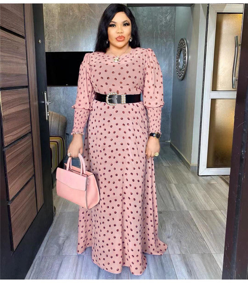 African Dress Celebrity Turmoil Two-piece Dress With Belt