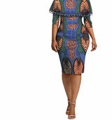 African Ethnic Characteristic Batik Printed Cotton Dress Dress Skirt