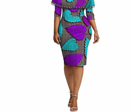 African Ethnic Characteristic Batik Printed Cotton Dress Dress Skirt