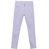 Women White Denim Jeans Pants Slim Female Girl Jean Trousers