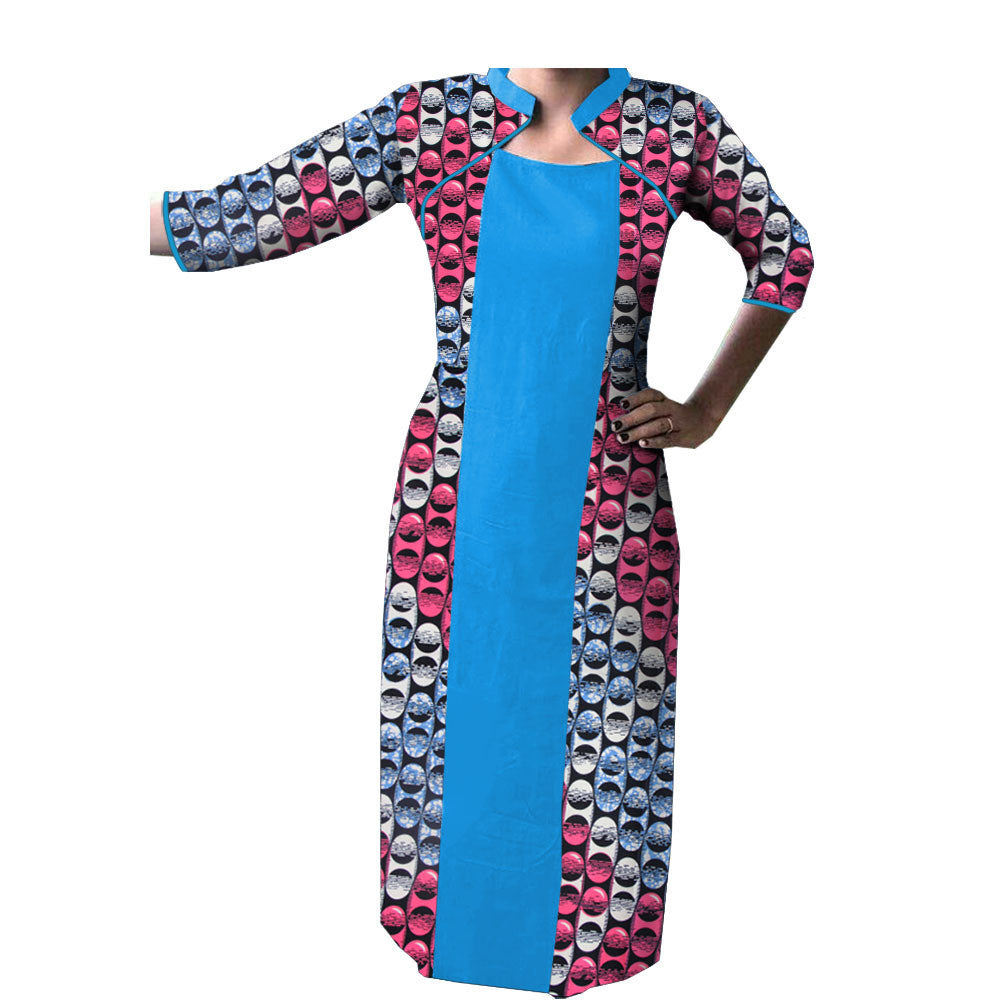 Spot Hot-Selling Export African Characteristic Batik Printed Cotton Plus Size Dress