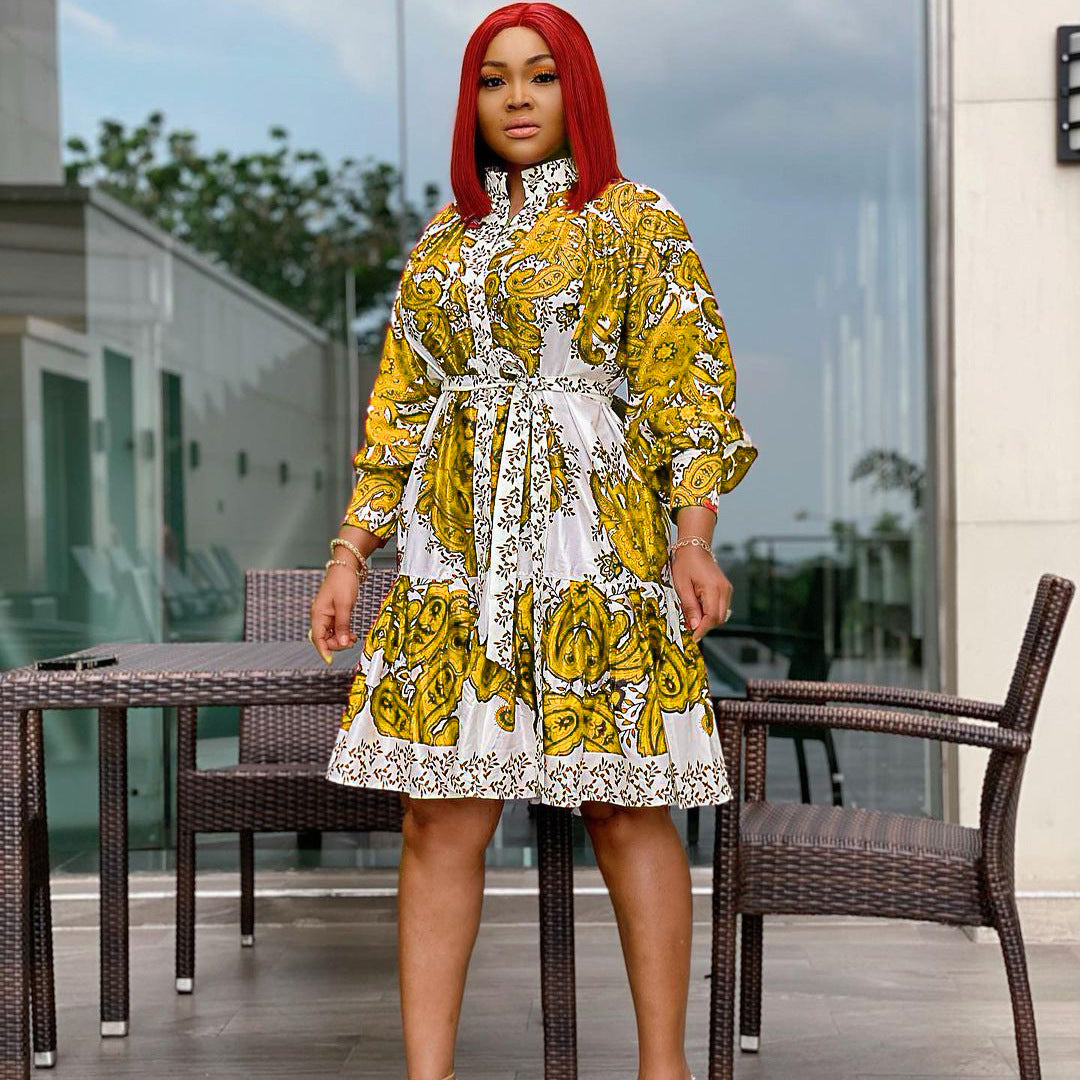 Fashion Sexy African Foreign Trade Plus Size Women'S Digital Printing Dress