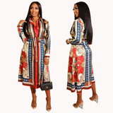 Women'S European And American Long Sleeve Shirt African French Dress Skirt Summer