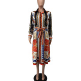 Women'S European And American Long Sleeve Shirt African French Dress Skirt Summer