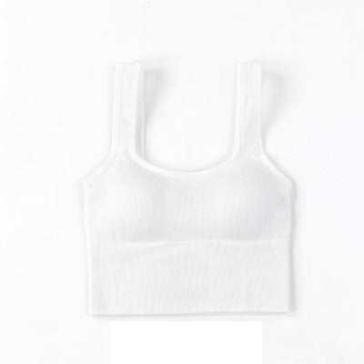 Summer New Retro Square Collar Anti-Glare Beauty Back Bra Seamless Chest Wrap Sports Camisole Ladies