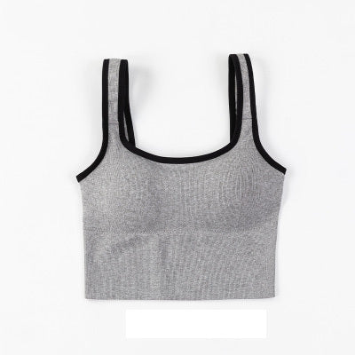 Summer New Retro Square Collar Anti-Glare Beauty Back Bra Seamless Chest Wrap Sports Camisole Ladies