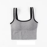 Summer New Retro Square Collar Anti-Glare Beauty Back Bra Seamless Chest Wrap Sports Camisole Ladies