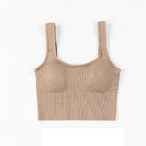 Summer New Retro Square Collar Anti-Glare Beauty Back Bra Seamless Chest Wrap Sports Camisole Ladies