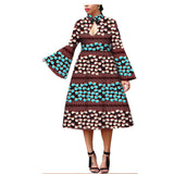 African Ethnic Printing Batik Cotton Plus Size Fashion Dress