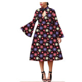 African Ethnic Printing Batik Cotton Plus Size Fashion Dress