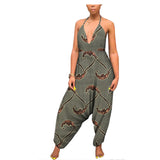 African Custom Printed Ethnic One-Piece Women'S Wide-Leg Pants
